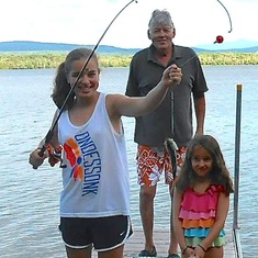 Nina, Poppy & Nora Fishing at Camp