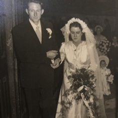 Joe and his first love Mollie on their wedding day 6th September 1951.