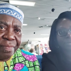 Me and daddy at Nnamdi Azikwe airport, Nigeria 