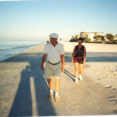 John and Gail, Early morning stroll along the Fort Myers Beach
