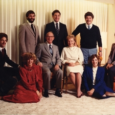 Family Portrait 1984, L to R - Back Peter, Paul, David, John, Michael, sitting Cathy, John, Laura, Patricia