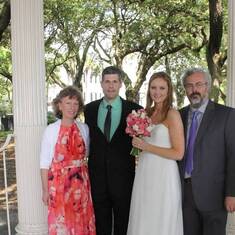 John, Alison, Katie, and Stav at Katie and Stav's wedding in Charleston, SC (2015)