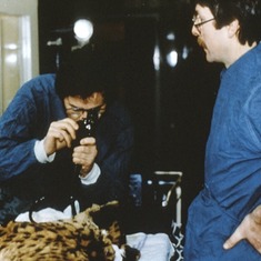 John doing an endoscopy on a cheeta with a tummy ache in London.
