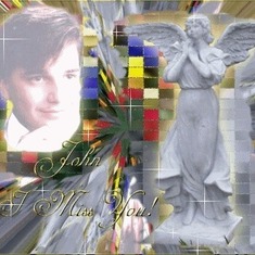 this picture is actually several pictures put together..John's graduation picture and the Angel at his resting place..it was done for his web site..