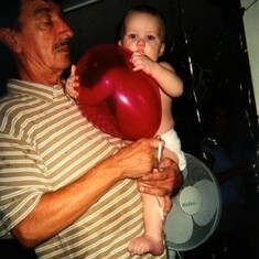 Grandpa with Ashton on his 1st birthday 4 months after his daddy passed