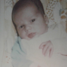 this is you John ( at theyoung age of 1 month ) how sweet an adorable you are