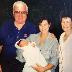 JBD and Helen, Thanksgiving 1994, after the birth of Claudia Duff in Kailua, Hawaii.