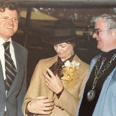 JBD and Helen with Ted Kennedy 1970s