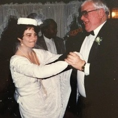 JBD dancing at Patty and Jim's wedding 1992.