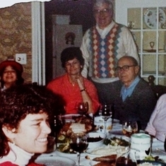 JBD with Emily, Elly, Albert and Helen Mezzanotti, Reenie, and Ernie Kagnas, Duxbury 1983.