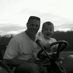 Aiden found something else to drive and John was all for it! Love Aidens face!