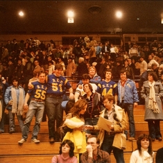St. John's University Beta Epsilon Rho brothers and friends at college basketball game circa 1977.

Photo courtesy of Keith Warhola