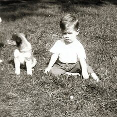 John with Laddie as a pup