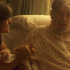 Shine and John at the hospital on Saturday, 4/28/2012