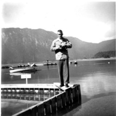 John on vacation in Europe when in Army, about 1958