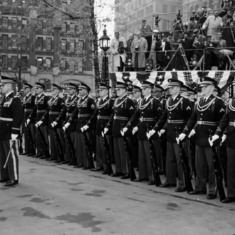 HonorGuard-forQueenInNY1957-JohnfrontSecondFromRight