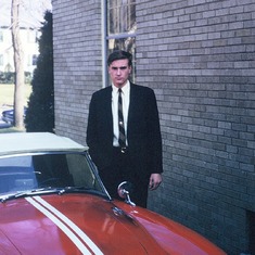 Jack & his MG - his first hot car.  Clarendon Hills, Illinois 1966