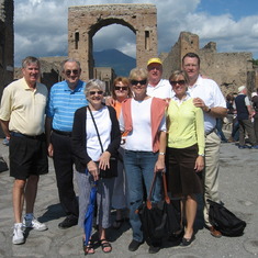 Cruise Europe 2008 - Pompeii.  Mt. Vesuvius through arch.