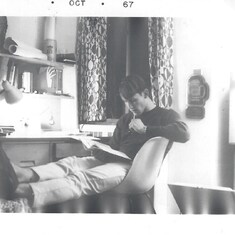 John studying, Colgate, 1967