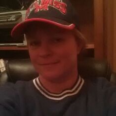 Wearing Dads Ole Miss Apparel for our walk