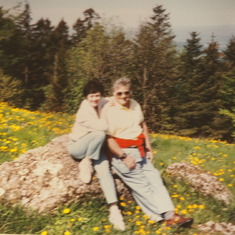 With Joan, my sister, in Switzerland