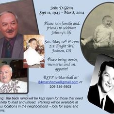 John's family and I hope to see you on Saturday, May 10th.
