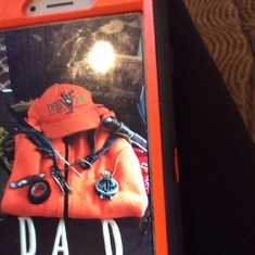 Daddy's orange " hunting ", sweatshirt!