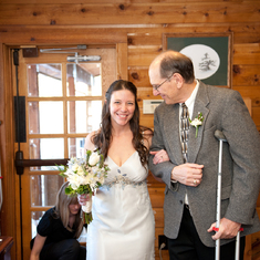Dad walking me down the aisle, post hip surgery.