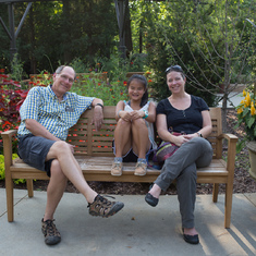 Papa with granddaughter Kylie and Shauna at the Atlanta Botanical Garden.