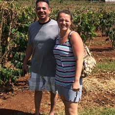John and Justine at the coffee plantation