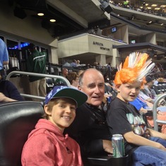 Grandpa at the game with Drew & Gage