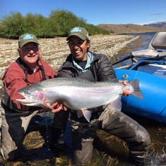 John catches biggest fish of trip in Patagonia, March 2015