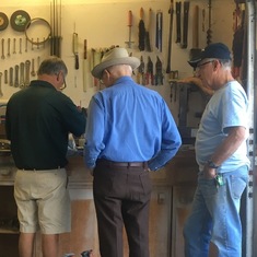 John with Roger and Bruce in his shop