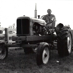 John on 1957 Allis Chalmers at the farm in Morristown, IN