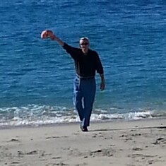 Dad on the beach in Oceanside, CA