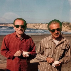 With twin brother Jimmy on the Mendocino Coast California, loving his ice cream