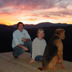 Sunset at Shangri-la with Rita and Deacon. March, 2008