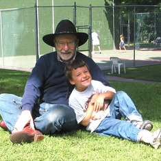 Cowboy John with David at Pinegrove Dude Ranch
