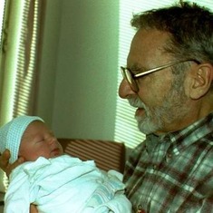 John holding our son, David Krauskopf-Greene, the day he was born