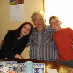 Opa with Grandkids, Ali and Ben
