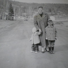 Mom with George and Sylvia when they first came to Wawa