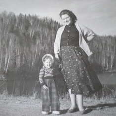 Sylvia and Mom - early days in Wawa