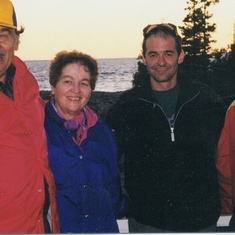 Visiting at Lake Superior - Dad, Mom, George and Sylvia