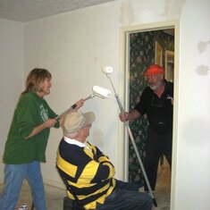 Paint roller wars!  It's funny how many of these he started while rehabbing our house. :')