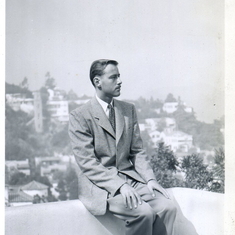 John on Glencoe Way in Hollywood, 1940s