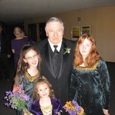 Papa with Ella, Anna and Katie at Loureen's Wedding