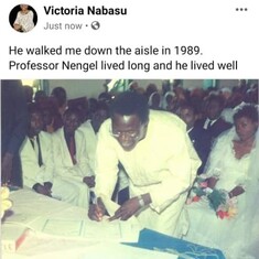 Baba at Mr. and Mrs. Nabasu's wedding in 1989