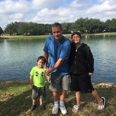 Papa fishing with Braeden and Gavin