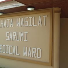 Ward where Dad spent his last days... Built by the Sarumi Family in memory of their Matriach. Wesley Guild Hospital Ilesha