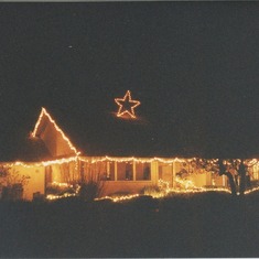 The star on the top of the house was welded by John as a gift to Pam at Christmas.